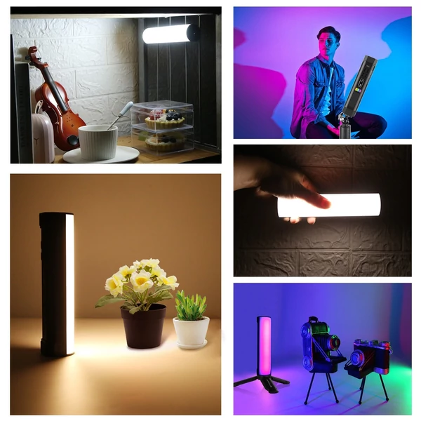 PULUZ PU4138 17 cm-es RGB fénypálca, mágneses LED-csöves fénypálca