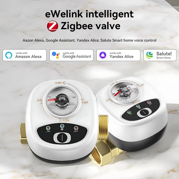 EWeLink ZigBee vízszelep automatikus kapcsoló, intelligens golyósszelep, IP65 vízálló besorolás - DN15