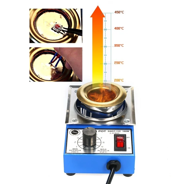 Mini ólommentes forrasztóedény, titán bevonatú, rozsdamentes acél forrasztóedény (220 V) - 100W 38mm 250g