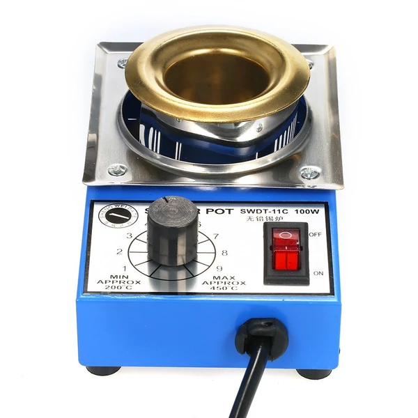 Mini ólommentes forrasztóedény, titán bevonatú, rozsdamentes acél forrasztóedény (220 V) - 100W 38mm 250g