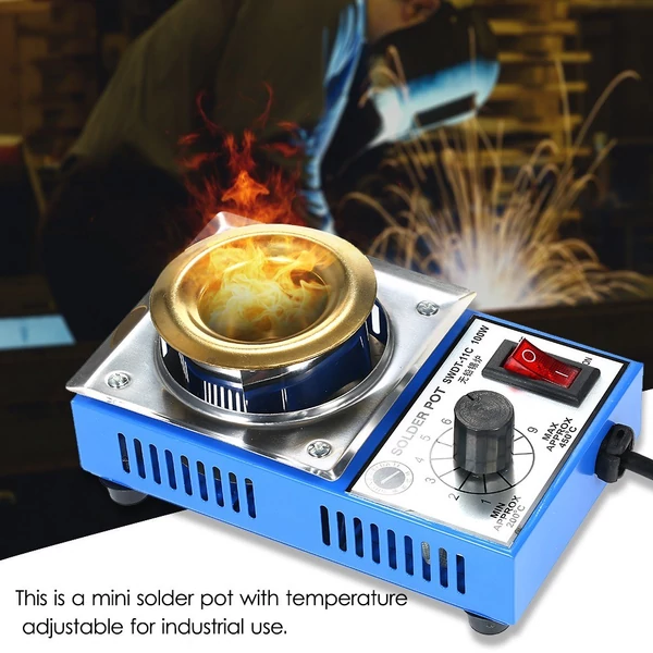 Mini ólommentes forrasztóedény, titán bevonatú, rozsdamentes acél forrasztóedény (220 V) - 100W 38mm 250g