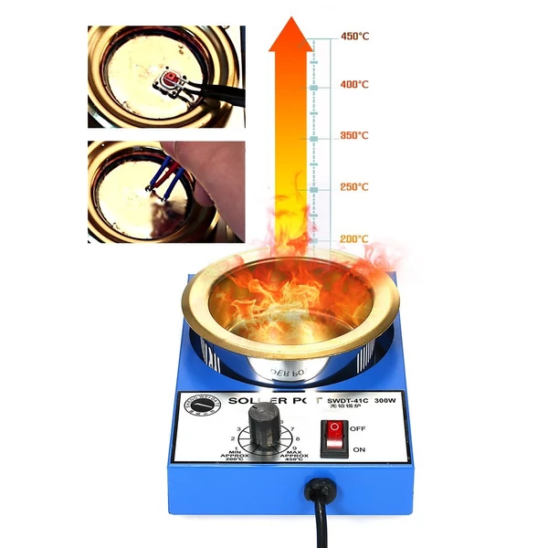 Mini ólommentes forrasztóedény, titán bevonatú, rozsdamentes acél forrasztóedény (220 V) - 300W 100mm 1200g