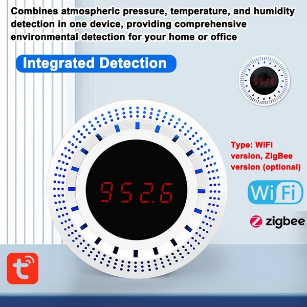 Tuya intelligens légköri nyomásérzékelő hőmérséklet- és páratartalom-érzékelő funkcióval - WiFi