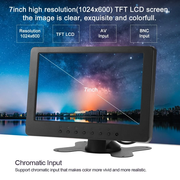 S701 7 hüvelykes TFT LCD monitor képernyő, 16:9, 1024 * 600