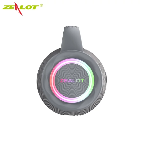 ZEALOT S97 80 W vezeték nélküli BT hangszóró erőteljes basszussal és színes fényekkel - Szürke