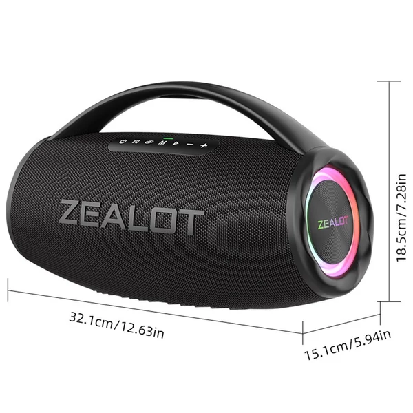 ZEALOT S97 80 W vezeték nélküli BT hangszóró erőteljes basszussal és színes fényekkel - Terepszínű