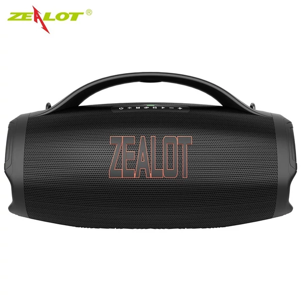 ZEALOT S98 BT vezeték nélküli sztereó hangszóró 150 W-os dübörgő hanggal, színes fényekkel - Fekete