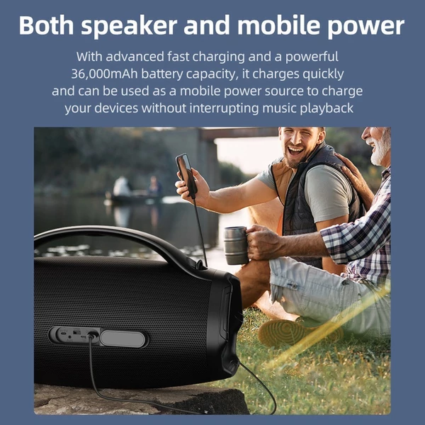 ZEALOT S98 BT vezeték nélküli sztereó hangszóró 150 W-os dübörgő hanggal, színes fényekkel - Szürke