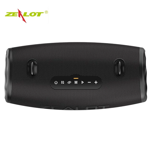 ZEALOT S87 BT hangszóró - Vezeték nélküli, 80 W-os bömbölő hang, LED világítás, vízálló, hordozható - Fekete
