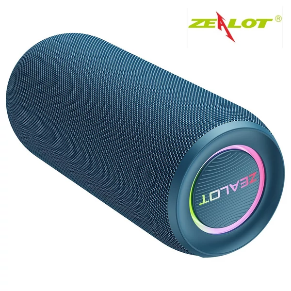 ZEALOT S32 Max: nagy hatékonyságú hordozható vezeték nélküli hangszóró BT 5.2 technológiával és RGB fényeffektusokkal - Kék