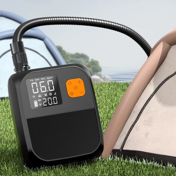 Hordozható lapátos szivattyú, 25 PSI nagynyomású elektromos légkompresszoros szivattyú Power Bankkal