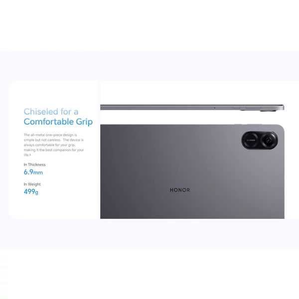 HONOR Pad X9 11,5 hüvelykes 2K teljes nézetű kijelzős WIFI táblagép 4 GB + 128 GB tárhellyel és 7250 mAh akkumulátorral - Szürke