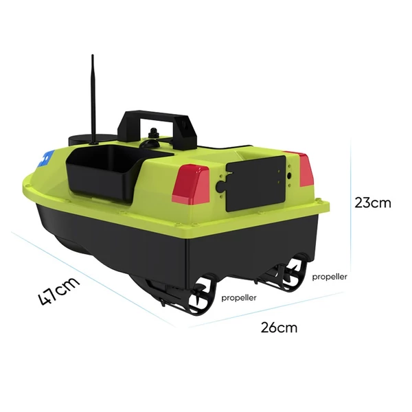GPS RC csalicsónak, 600 m-es vezeték nélküli távirányítós horgászcsali csónak - 5200 mAh-s akkumulátor