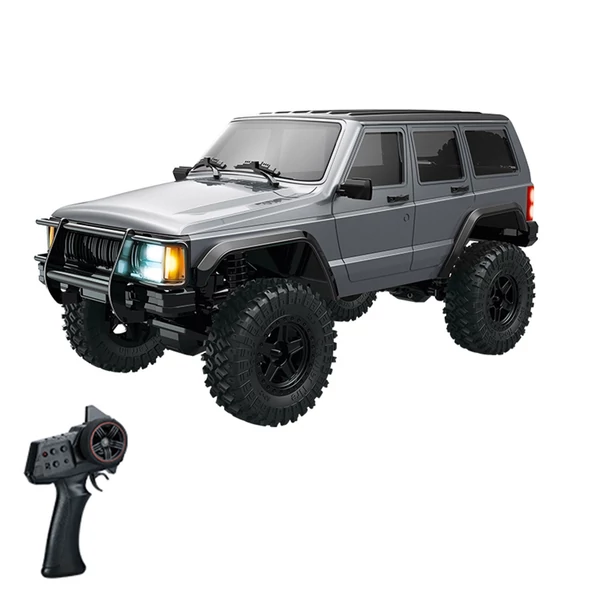 2,4 GHz-es 1:18 4WD újratölthető elektromos terepjáró LED lámpákkal - Ezüst, 1 akkumulátor
