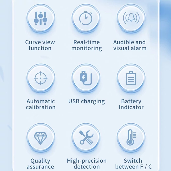 Tuya WiFi multifunkcionális levegőminőség mérő háztartási HCHO / TVOC / szén-monoxid / CO2, PM2.5 / PM10 teszter - Fehér