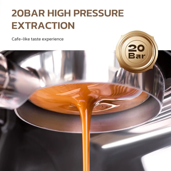 HiBREW H7A kávéfőző eszpresszógép, 20 bar nyomás, kettős kazánrendszer
