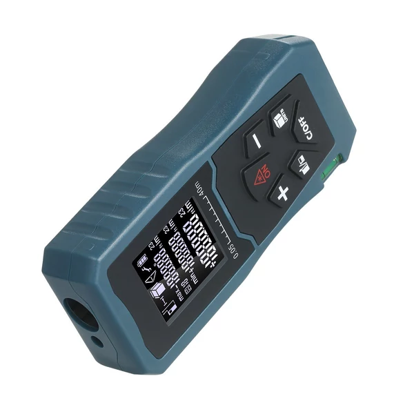 Lézeres távolságmérő, kézi 1,6 hüvelykes LCD, buborékszint (40m)