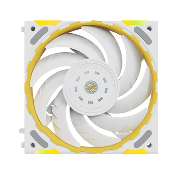 Yeston számítógépház hűtőventilátor, 120 mm-es ARGB számítógépes processzorhűtő 2200 ford./perc fordulatszámmal, FDB csapágy - Fehér