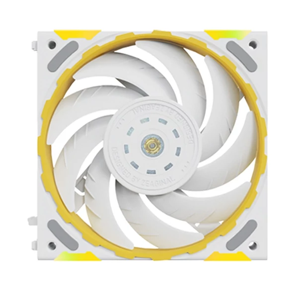 Yeston számítógépház hűtőventilátor, 120 mm-es ARGB számítógépes processzorhűtő 2200 ford./perc fordulatszámmal, FDB csapágy - Fehér