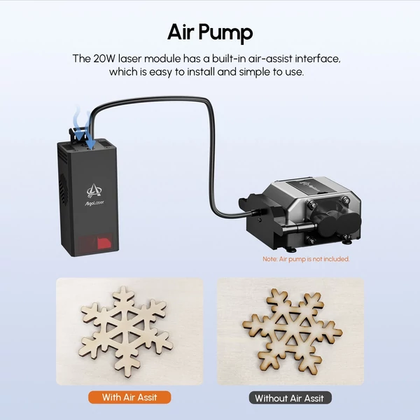 Algolaser 20W lézermodul ALM-20VDU, ultra vékony 0,15x0,12 mm-es lézerponttal, 500+ színes fémgravírozás, kompatibilis több lézervágóval
