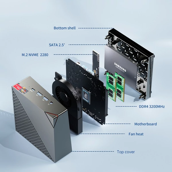 Mini PC, Windows 11, Mini asztali számítógép - 16G DRR4 RAM / 512G SSD