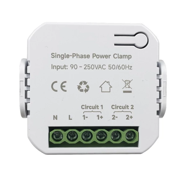 Tuya Wifi egyfázisú energiamérő (80A) CT bilinccsel, mobiltelefon alkalmazás - 2db CT