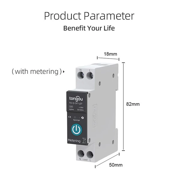 Tuya Zigbee intelligens áramköri megszakító, vezeték nélküli távirányító vezérlősínes kapcsoló - 32A