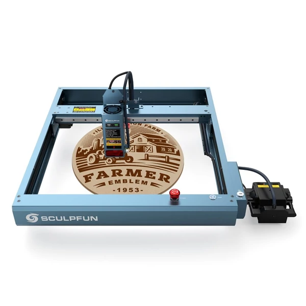 Sculpfun SF-A9 40 W lézergravírozó / vágógép ultrafinom lézerponttal, 0,1 mm/0,15 mm állítható, precíz pozícionálás, automatikus légsegéd