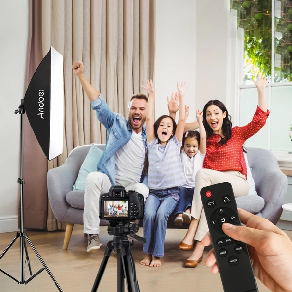 Andoer Stúdió fényképező lámpakészlet, Softbox világító készlet