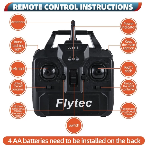 Flytec horgászcsali csónak, 500 méteres távirányító hatótáv, kétmotoros halkereső - Fekete