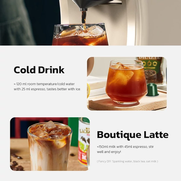 HiBREW H1B 6 az 1-ben hüvelyes kávéfőző, 600 ml-es víztartály - Bézs, stílus 1