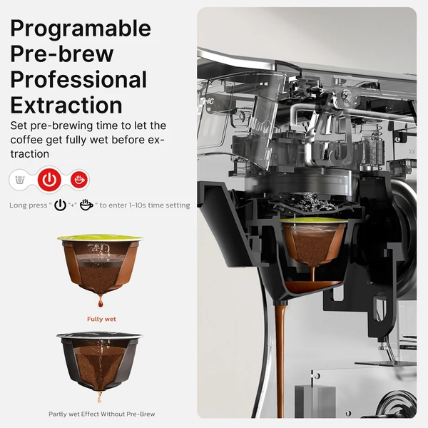 HiBREW H1B 6 az 1-ben hüvelyes kávéfőző, 600 ml-es víztartály - Bézs, stílus 1
