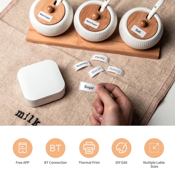 AIMO Q30 feliratozógép mini zsebes hőcímkenyomtató - 1 db címketekerccsel