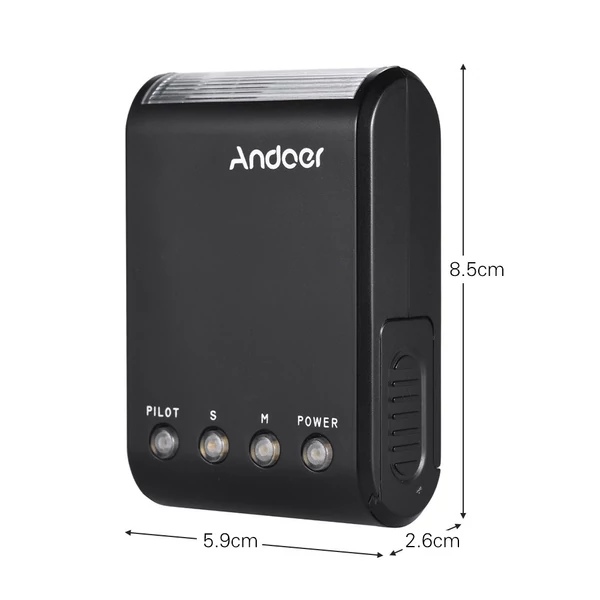 Andoer WS-25 professzionális hordozható mini digitális slave vaku Speedlite