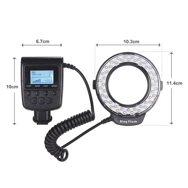 HD-130 makró LED gyűrűs vaku