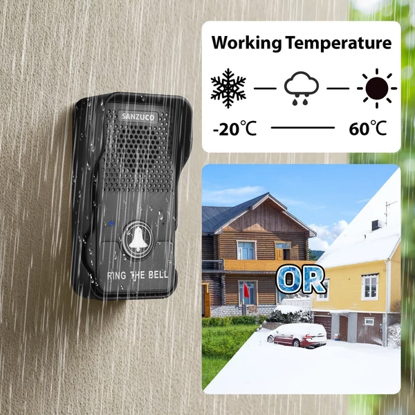 Vezeték nélküli kaputelefon, intelligens kaputelefon csengő, valós idejű, kétirányú kommunikáció