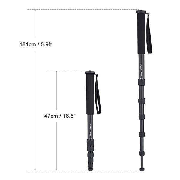Andoer A-666 181 cm-es teleszkópos alumínium kamera egylábú bot