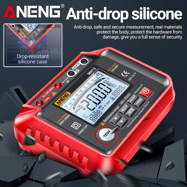 ANENG MH13 250V-2500V digitális szigetelési ellenállás-mérő, 1MΩ-200GΩ Megohm tesztmérő