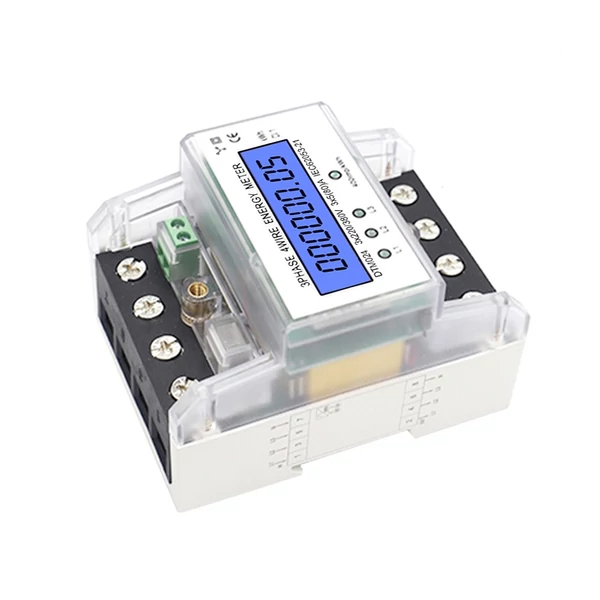 3 fázisú, 4 vezetékes energiamérő, 220/380V 5-80A energiafogyasztás kWh mérő - Átlátszó