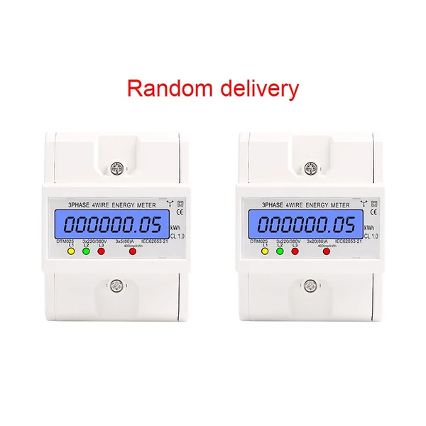 3 fázisú, 4 vezetékes energiamérő, 220/380V 5-80A energiafogyasztás kWh mérő - Fehér