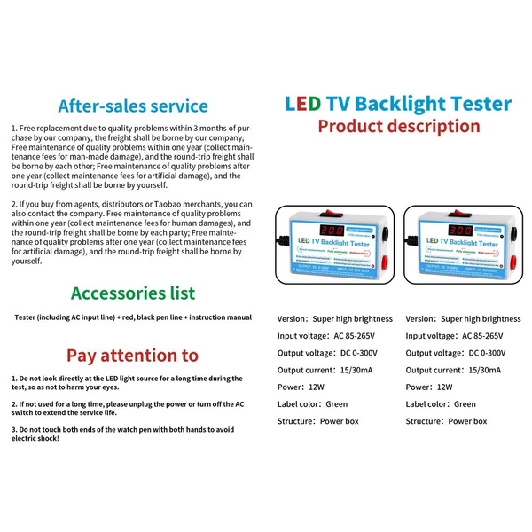 LED lámpa, TV háttérvilágítás teszter, többcélú LED szalagok, gyöngy teszt eszköz
