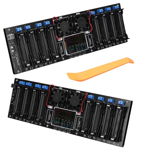 8 csatornás 18650 akkumulátortesztelő, 2,4 hüvelykes TFT kijelző