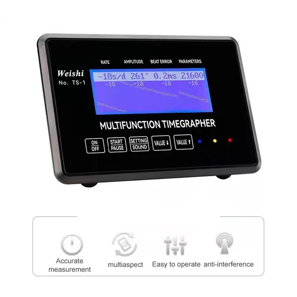 WeiShi 100-240 V mechanikus óra, időmérő, sebességeltérés, amplitúdó, polarizáció, emelési szög ciklusteszt