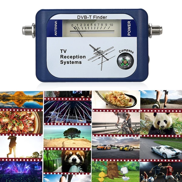 DVB-T digitális műholdjel-kereső mérő, földi antenna TV antenna iránytűvel