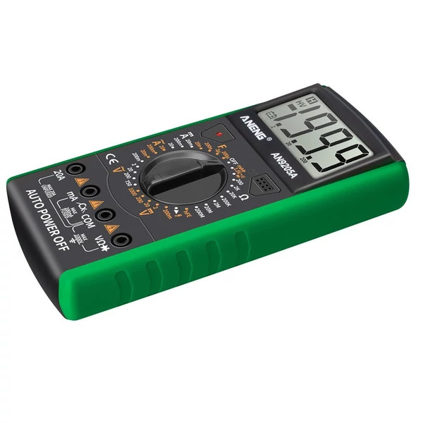 ANENG DT9205A+ digitális multiméter, 3 1/2 LCD kijelző, 1999 számláló, kézi hatótávolságú univerzális mérő - Zöld