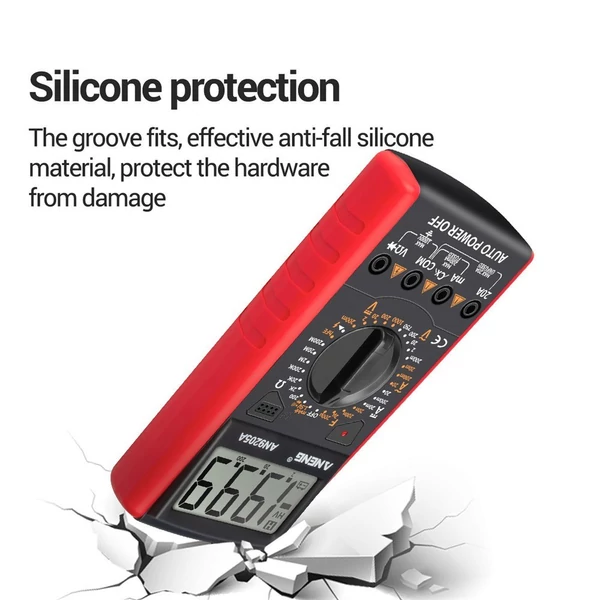 ANENG DT9205A+ digitális multiméter, 3 1/2 LCD kijelző, 1999 számláló, kézi hatótávolságú univerzális mérő - Piros