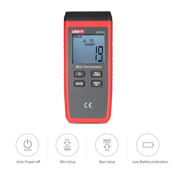 UNI-T UT373 kézi LCD digitális fordulatszámmérő sebességmérő