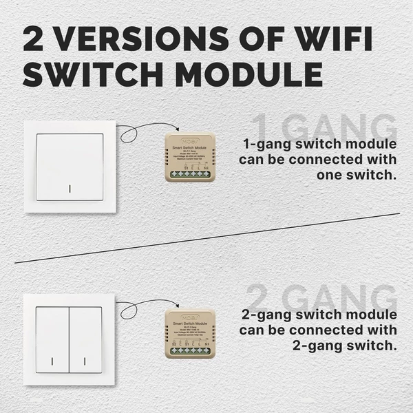 Tuya WiFi intelligens kapcsoló dimmer, DIY modul fénykapcsoló, mobiltelefon, APP távirányító - WM-104-M (1 fázisú billenőkapcsoló)