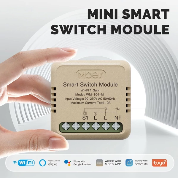 Tuya WiFi intelligens kapcsoló dimmer, DIY modul fénykapcsoló, mobiltelefon, APP távirányító - WM-104-M (1 fázisú billenőkapcsoló)