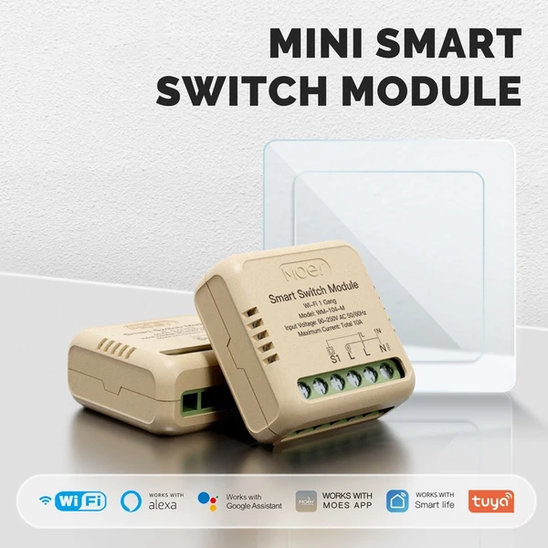 Tuya WiFi intelligens kapcsoló dimmer, DIY modul fénykapcsoló, mobiltelefon, APP távirányító - WM-104-M (1 fázisú billenőkapcsoló)